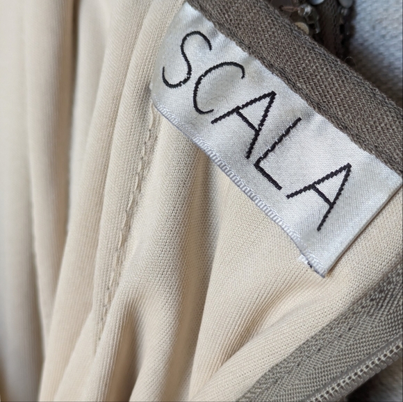 Vintage 1990 SCALA Hand Beaded Floral Sequin Sheer Tone Cocktail Evening Dress - Picture 7 of 7